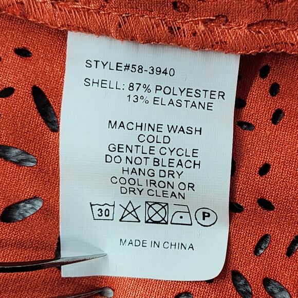 Panhandle Powder River Outfitters Vest Women S Orange Faux Suede Laser Cut Drape - Picture 4 of 7